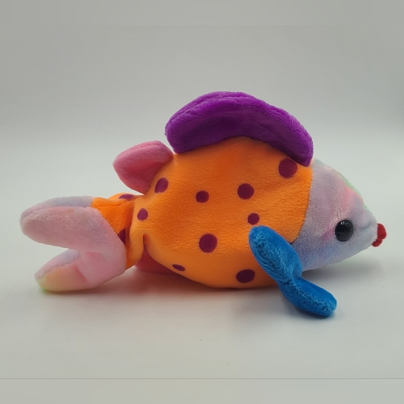 1999 RARE, RETIRED,  COLLECTIBLE BEANIE BABIES LIPS THE COLORFUL RAINBOW FISH 8" - Picture 3 of 4